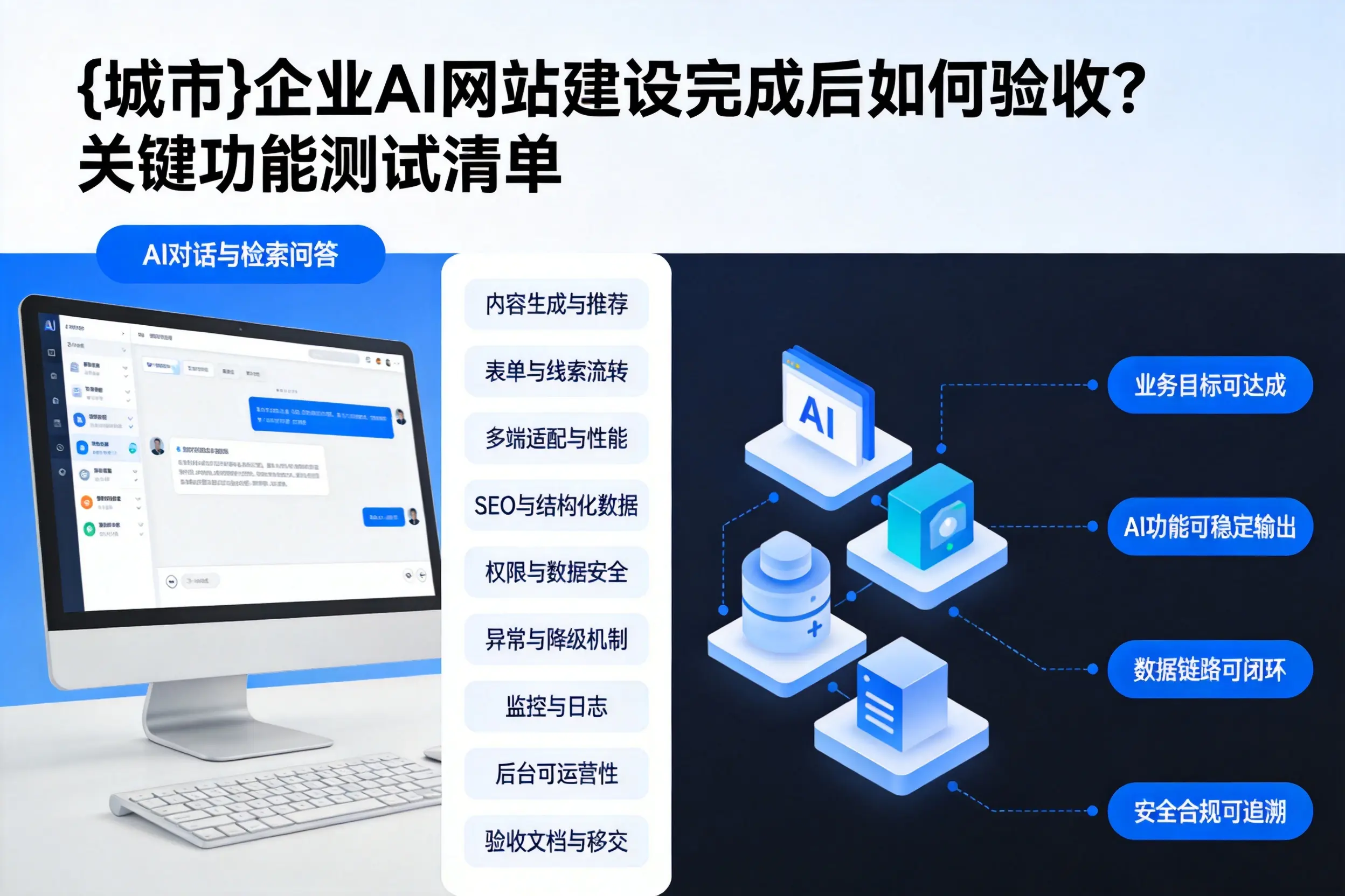北屯企业AI网站建设完成后如何验收？关键功能测试清单