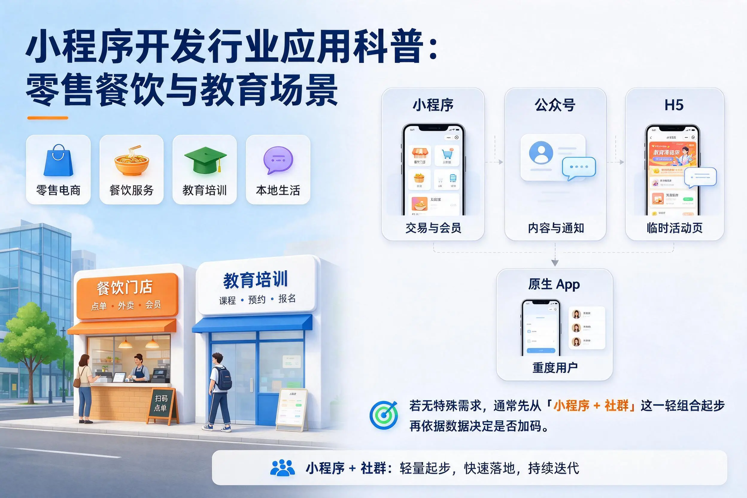 北屯小程序开发行业应用科普：零售餐饮与教育场景